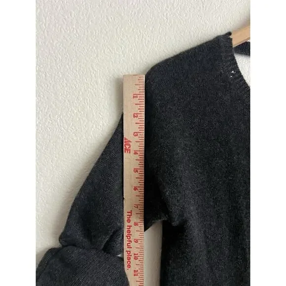 360 Cashmere Sweater Dress Women S Charcoal Gray Open Back Long Sleeve Flawed - Picture 7 of 12